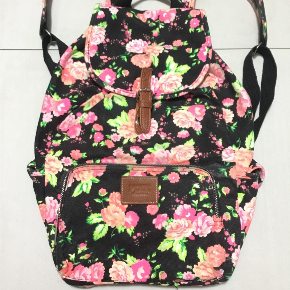 PINK Victoria’s Secret floral drawstring backpack
